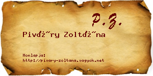 Piváry Zoltána névjegykártya